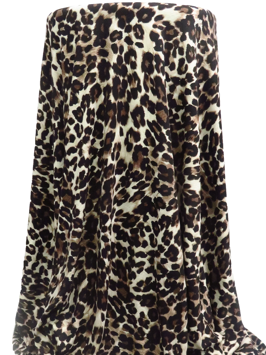 Dark Brown/Black/Almond/Multi Polyester/Lycra Animal Spot Print Brushed Jersey Knit 62W