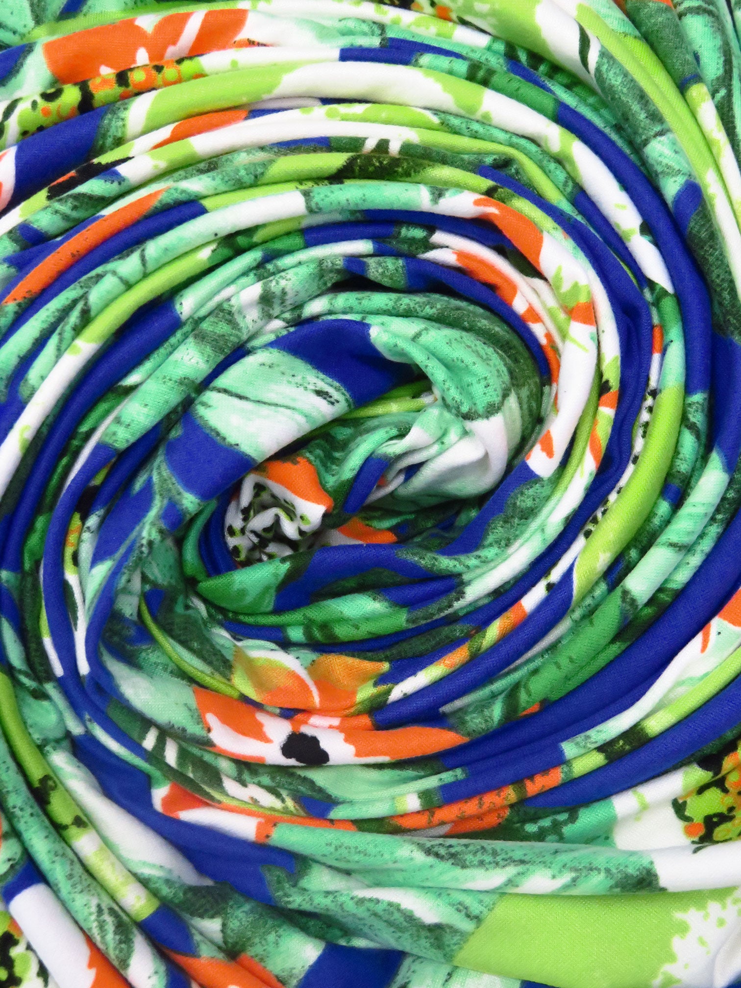 Tropical  美品 Orange/Dark Blue/Lime/Multi Polyester/Lycra Tropical Fruit Print