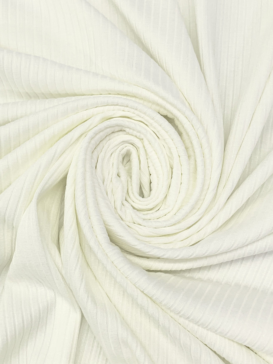 Palest Ivory Rayon/Lycra 4x2 Rib Knit - NY Designer - 64W