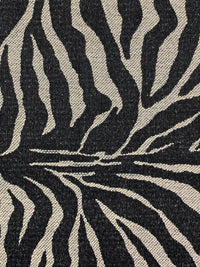 Black/Ivory 100% Polyester Zebra Design Chenille Tapestry Upholstery Fabric 54W