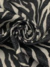 Black/Ivory 100% Polyester Zebra Design Chenille Tapestry Upholstery Fabric 54W