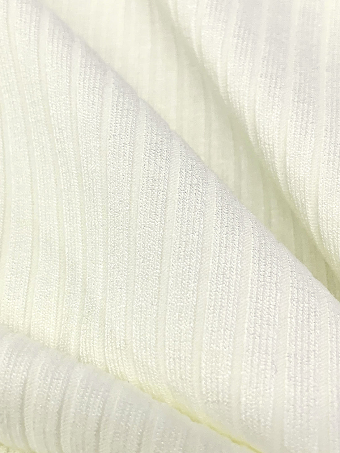Palest Ivory Rayon/Lycra 4x2 Rib Knit - NY Designer - 64W
