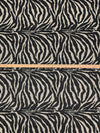 Black/Ivory 100% Polyester Zebra Design Chenille Tapestry Upholstery Fabric 54W