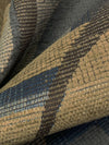 Independence Blue/Muted Tan/Coffee Brown 100% Polyester Abstract Design Chenille Tapestry Upholstery Fabric 56W