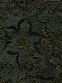 Dim Gray/Dark Moss/Muted Black 100% Polyester Ornate Floral Design Chenille Tapestry Upholstery Fabric 56W