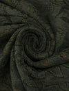 Dim Gray/Dark Moss/Muted Black 100% Polyester Ornate Floral Design Chenille Tapestry Upholstery Fabric 56W