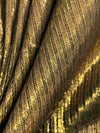 Metallic Gold/Black Polyester/Lycra 3x1 Foil Print Rib Knit - NY Designer - 58W