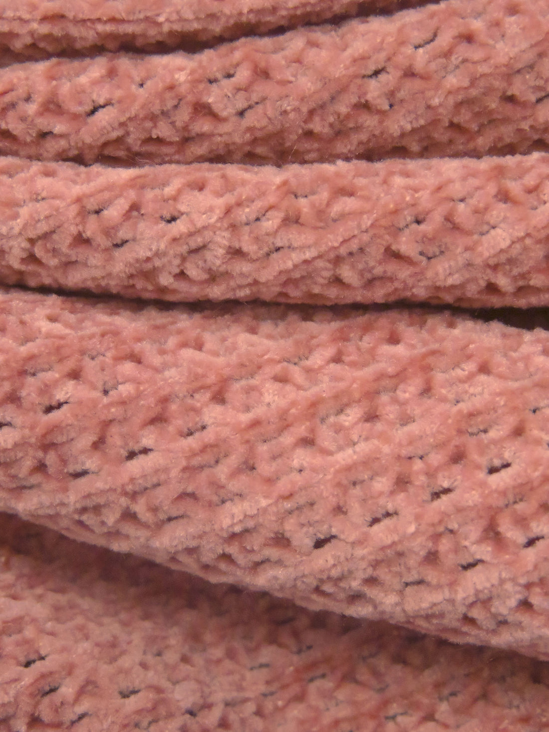 New York Pink Cotton/Acrylic Chenille Waffle Sweater Knit 59W