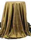Metallic Gold/Black Polyester/Lycra 3x1 Foil Print Rib Knit - NY Designer - 58W