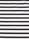 White/Black Polyester/Lycra Horizontal Stripe Weave 1x1 Rib Knit - NY Designer - 56W