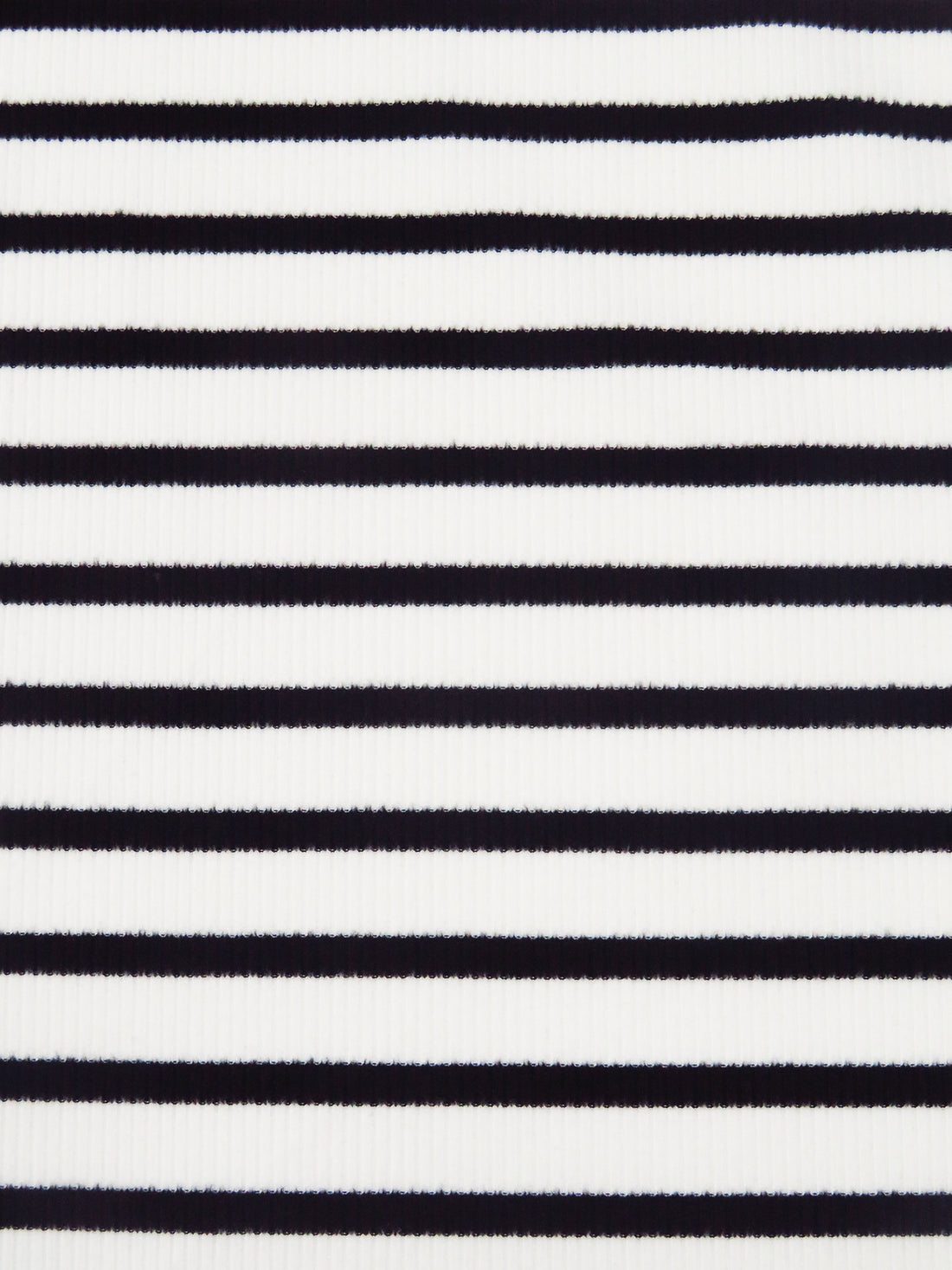 White/Black Polyester/Lycra Horizontal Stripe Weave 1x1 Rib Knit - NY Designer - 56W