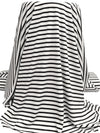 White/Black Polyester/Lycra Horizontal Stripe Weave 1x1 Rib Knit - NY Designer - 56W