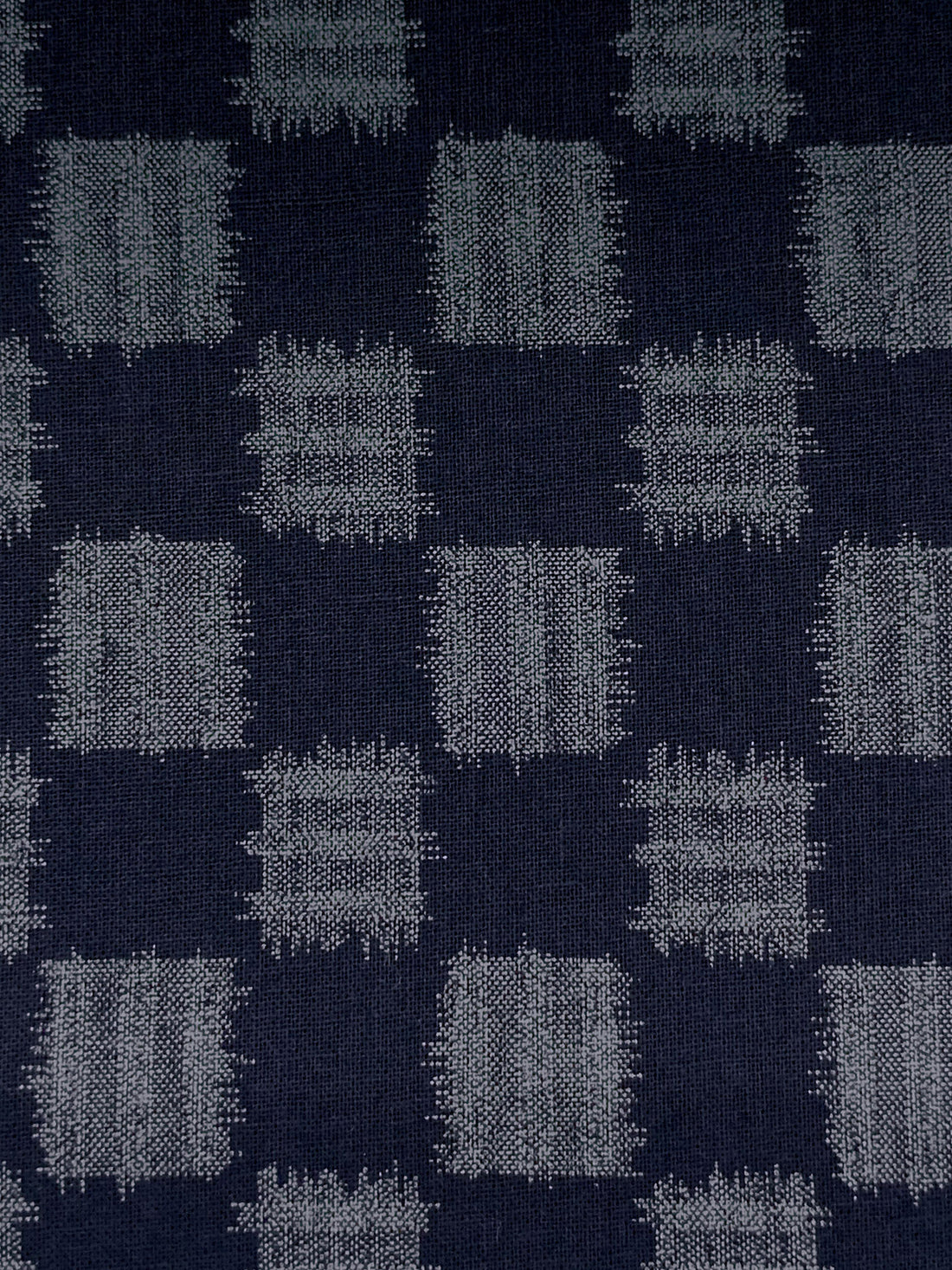 Navy/Gray 100% Cotton Rugged Checkerboard Print Quilt Weight Woven - Sevenberry By Robert Kaufman - 42W