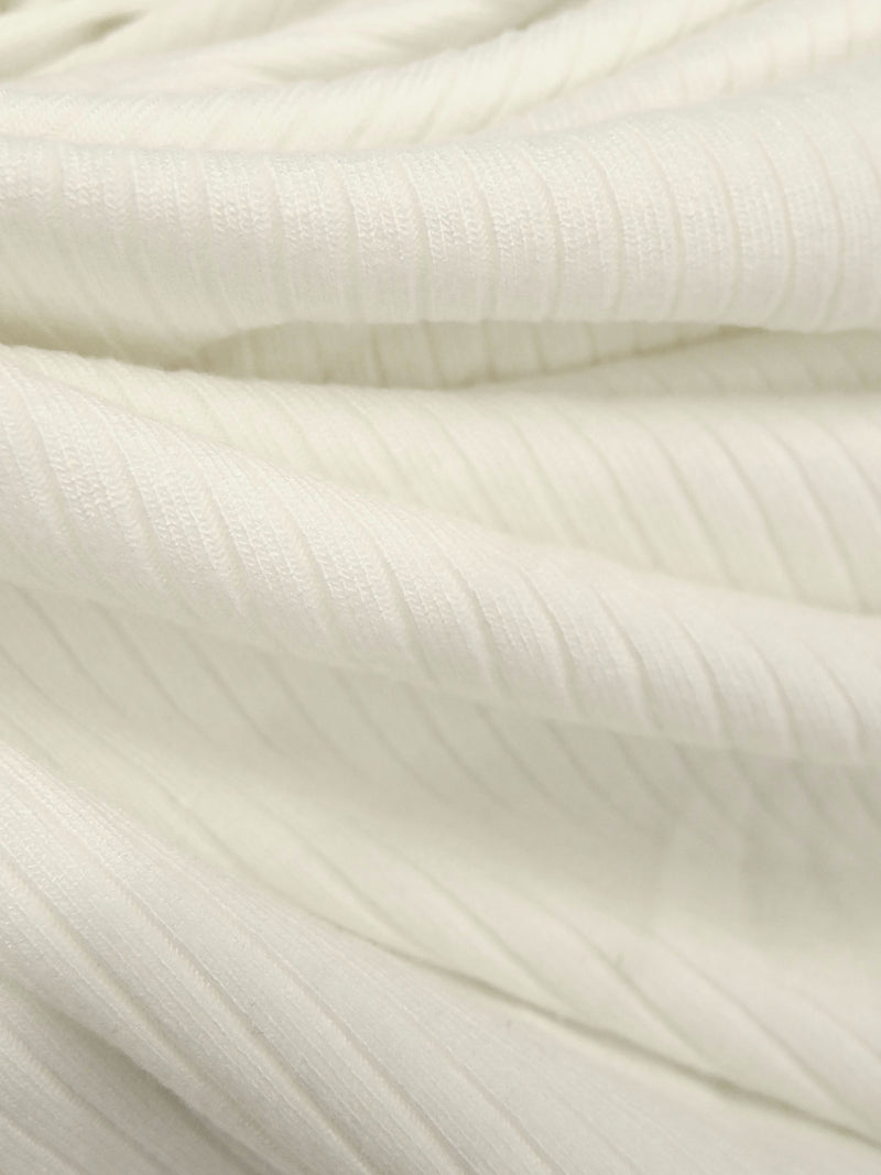 Off-White Rayon/Lycra 3x1 Rib Knit - NY Designer - 58W