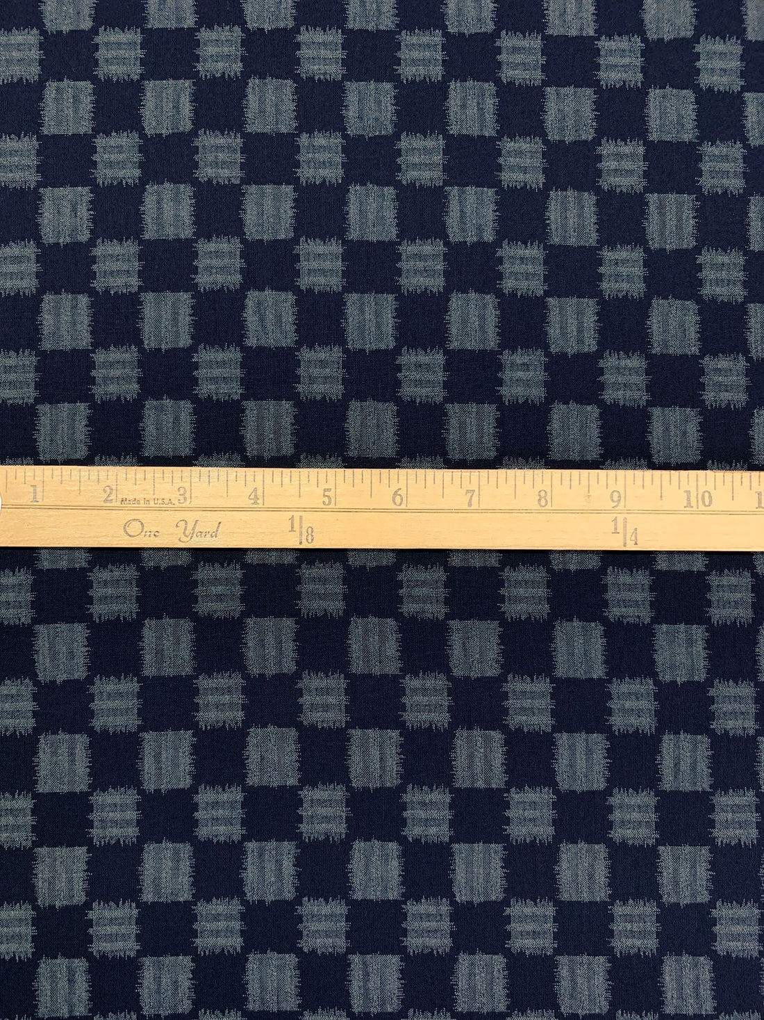 Navy/Gray 100% Cotton Rugged Checkerboard Print Quilt Weight Woven - Sevenberry By Robert Kaufman - 42W