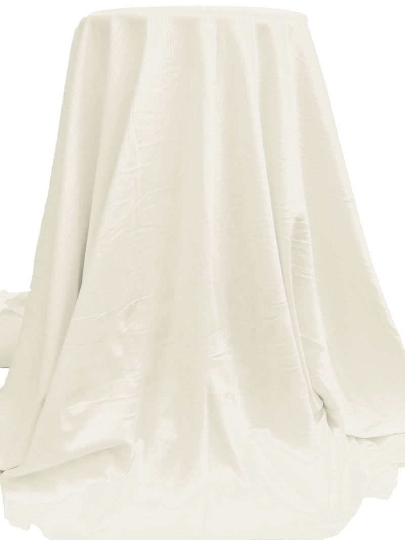 Off-White Rayon/Lycra 3x1 Rib Knit - NY Designer - 58W
