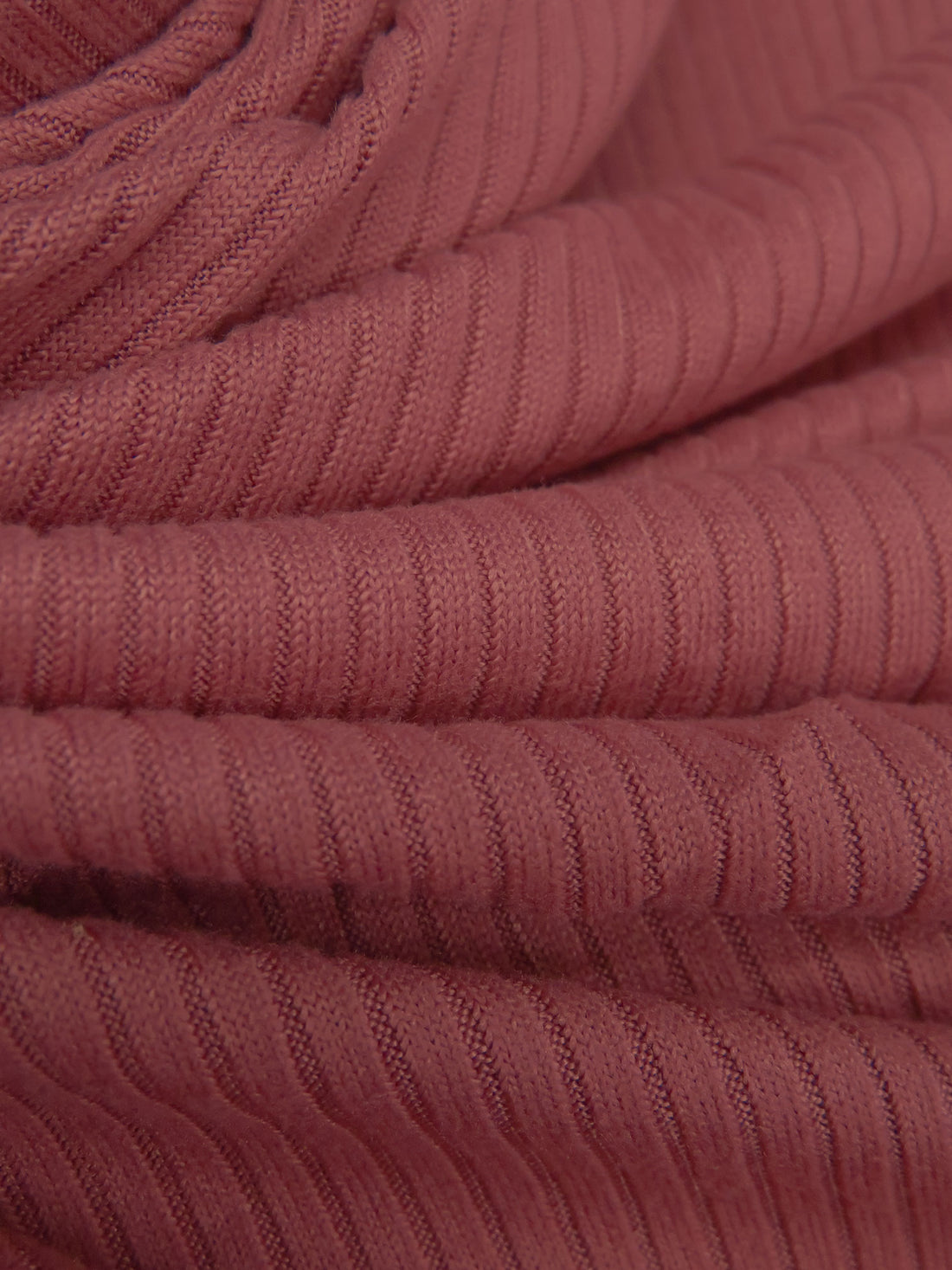 Dark Dusty Rose Polyester/Lycra 3x1 Rib Knit - NY Designer - 54W