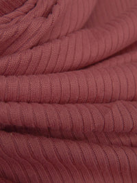 Dark Dusty Rose Polyester/Lycra 3x1 Rib Knit - NY Designer - 54W