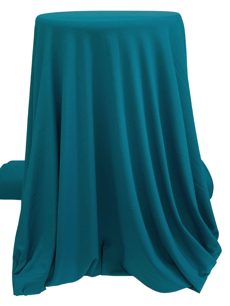 Teal Blue Rayon/Lycra Jersey Knit 56W