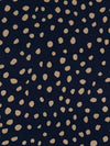 Navy/Tan Polyester/Lycra Scattered Dots Print ITY Knit 56W