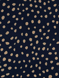 Navy/Tan Polyester/Lycra Scattered Dots Print ITY Knit 56W