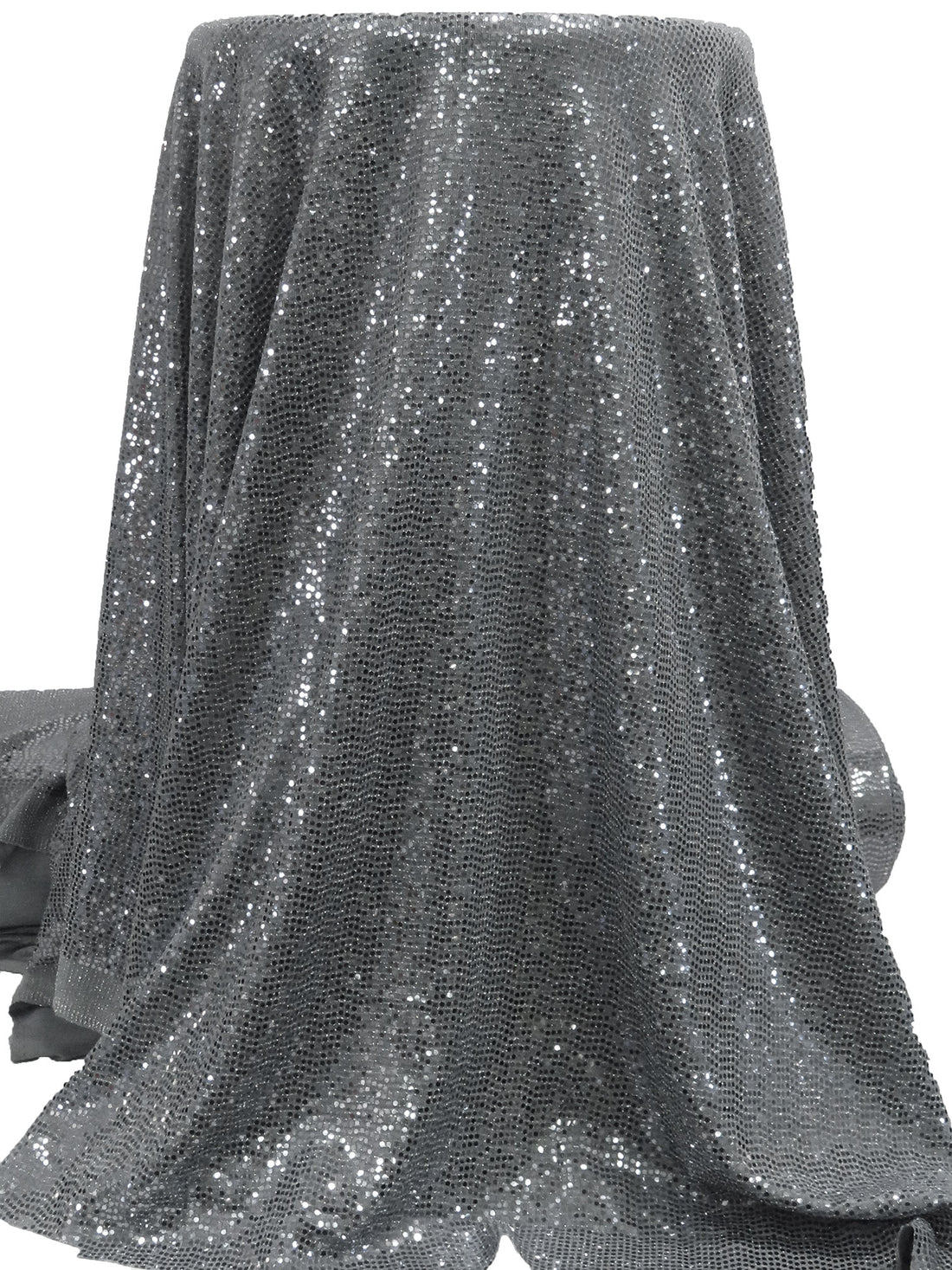 Trolley Gray Polyester/Lycra Disco Dot Slinky Knit - NY Designer - 54W
