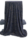 Navy/Tan Polyester/Lycra Scattered Dots Print ITY Knit 56W