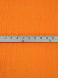 Vivid Carrot Orange Polyester/Lycra Jacquard Cable-Look Stripe Weave Double Knit - NY Designer - 60W
