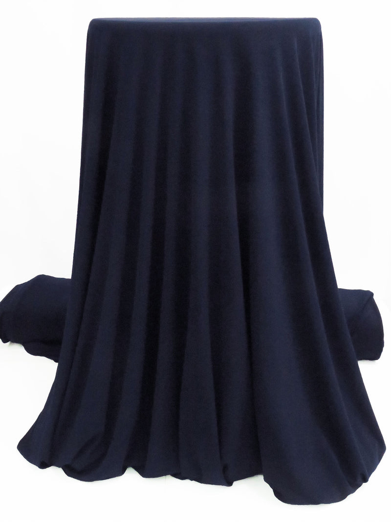 Dark Navy Polyester/Lycra ITY Knit - Famous Dress Designer - 58W