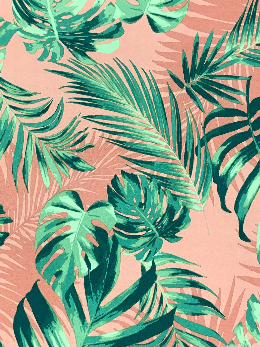 Dusty Pink/Jungle Green/Multi Polyester/Lycra Floral Print Double Brushed Knit 58W