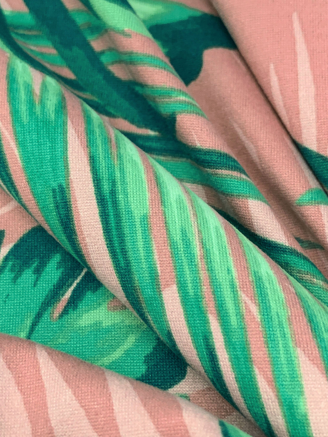 Dusty Pink/Jungle Green/Multi Polyester/Lycra Floral Print Double Brushed Knit 58W