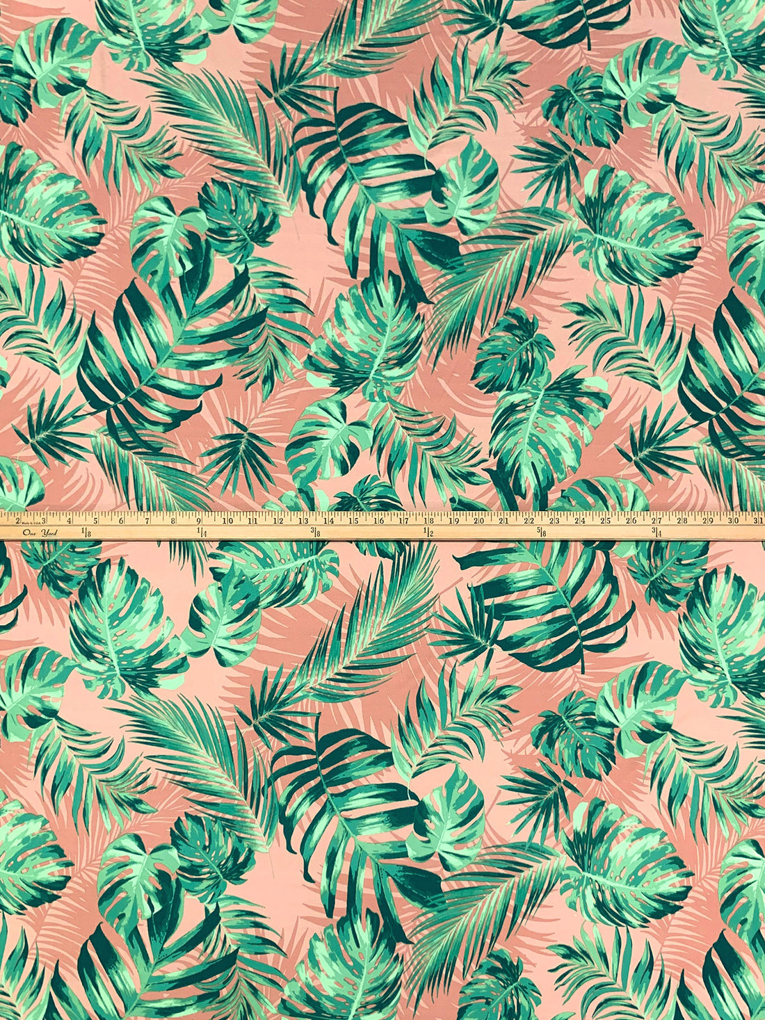 Dusty Pink/Jungle Green/Multi Polyester/Lycra Floral Print Double Brushed Knit 58W