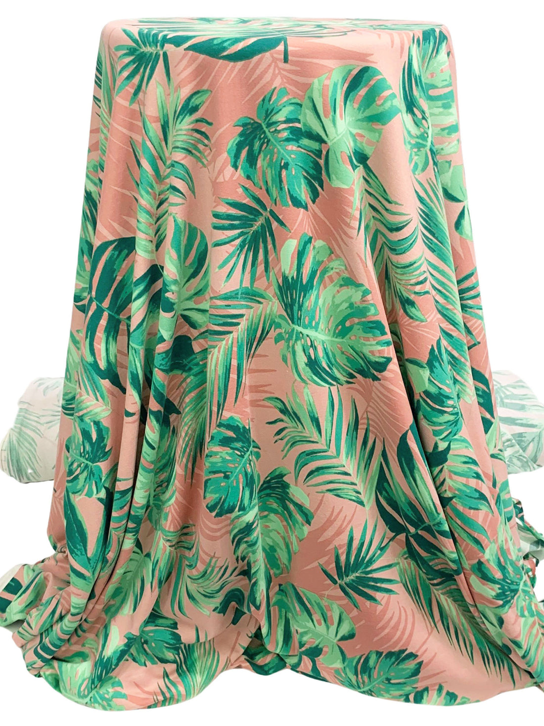 Dusty Pink/Jungle Green/Multi Polyester/Lycra Floral Print Double Brushed Knit 58W