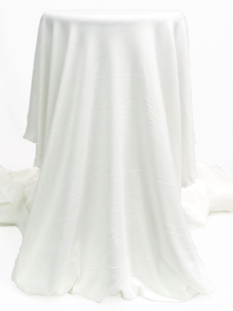 White Modal/Lycra Rib Knit 31W