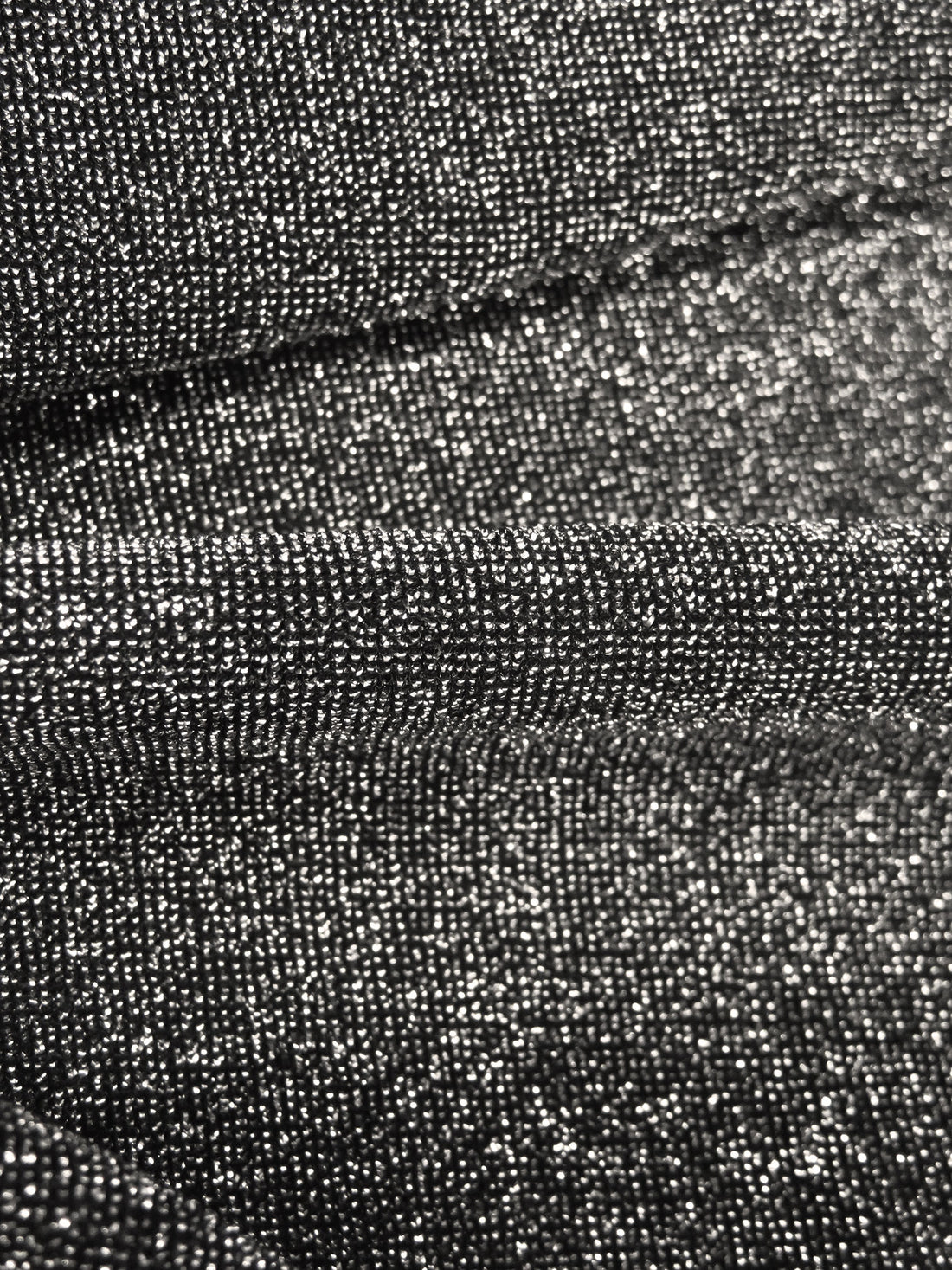 Black/Silver Polyester/Metallic/Lycra Shimmer Knit - NY Designer - 54W