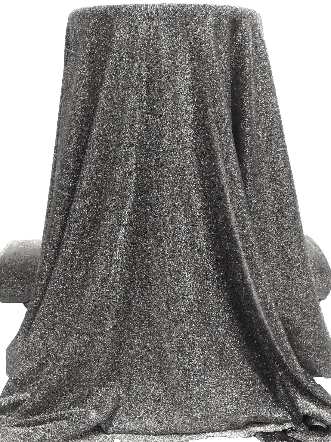 Black/Silver Polyester/Metallic/Lycra Shimmer Knit - NY Designer - 54W