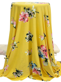 Dandelion/Sapphire/Congo Pink/Multi Polyester/Lycra Floral Print Double Brushed Knit 60W