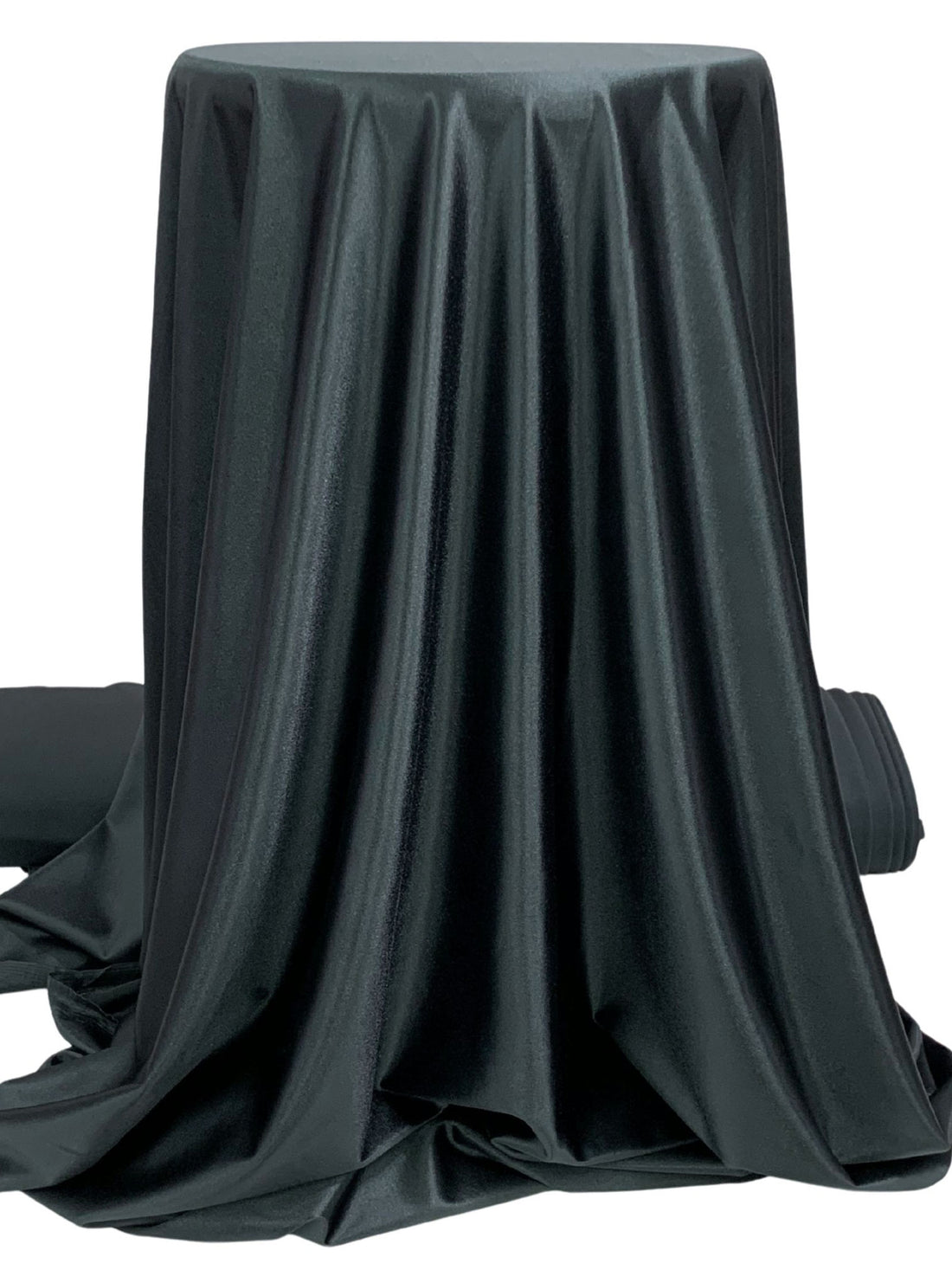 Cool Graphite Polyester/Lycra Stretch Satin Knit - NY Designer - 58W