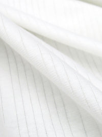 White Cotton/Rayon Vertical Stripe Weave Jersey Knit 42W