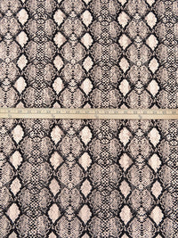 Cream/Black/Putty Gray Polyester/Lycra Snakeskin Print Brushed Jersey Knit 61W
