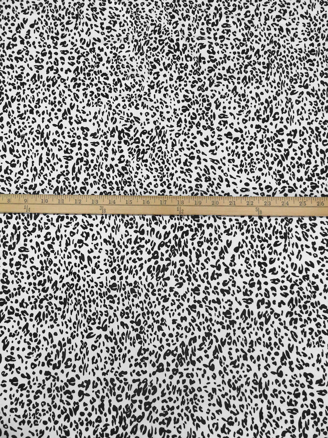 White/Black Polyester/Lycra Small Animal Print Brushed Jersey Knit 60W