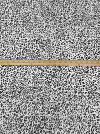 White/Black Polyester/Lycra Small Animal Print Brushed Jersey Knit 60W