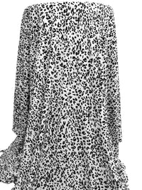 White/Black Polyester/Lycra Small Animal Print Brushed Jersey Knit 60W
