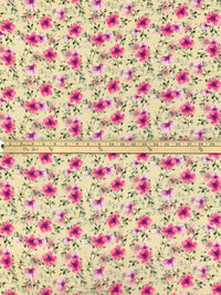 Cream/Byzantium Purple/Passion Pink/Multi 100% Rayon Floral Print Challis 58W