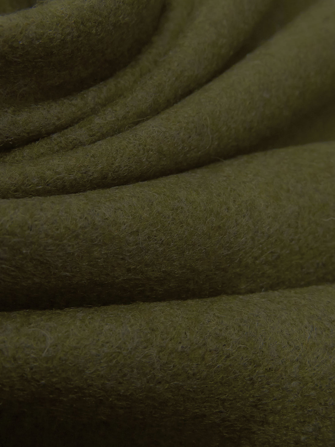 Dark Army Green 100% Wool Melton Coating - NY Designer - 56W