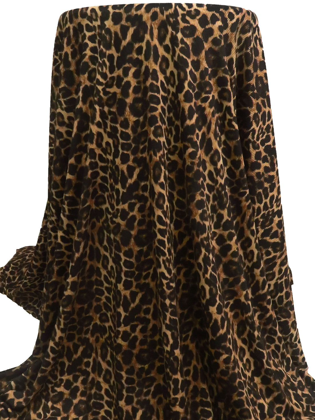 Black/Coyote Brown/Light Oak Brown Polyester/Cotton/Lycra Animal Print Brushed Rib Knit 58W