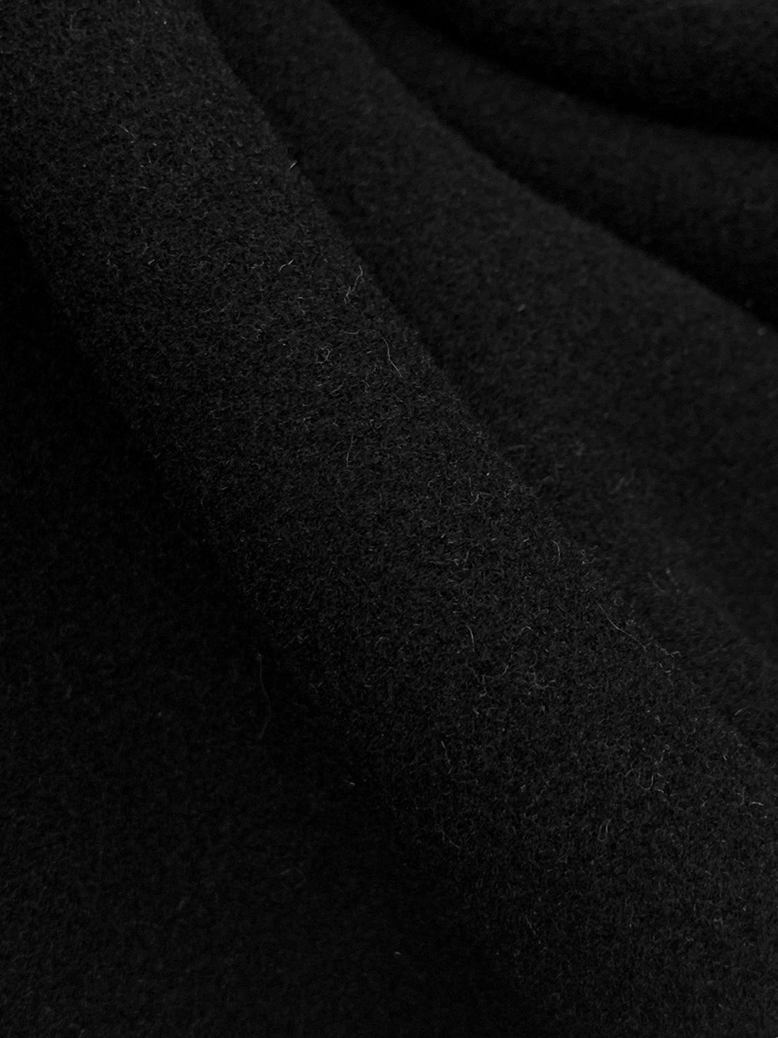 Raven Black Wool/Polyester Plush Coating - NY Designer - 60W