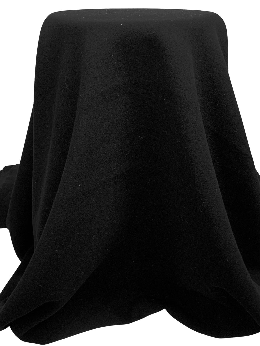 Raven Black Wool/Polyester Plush Coating - NY Designer - 60W