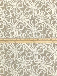 Taupe/Off-White 100% Polyester Floral Lace 52W