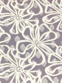 Dark Lavender/Off-White 100% Polyester Floral Lace 52W